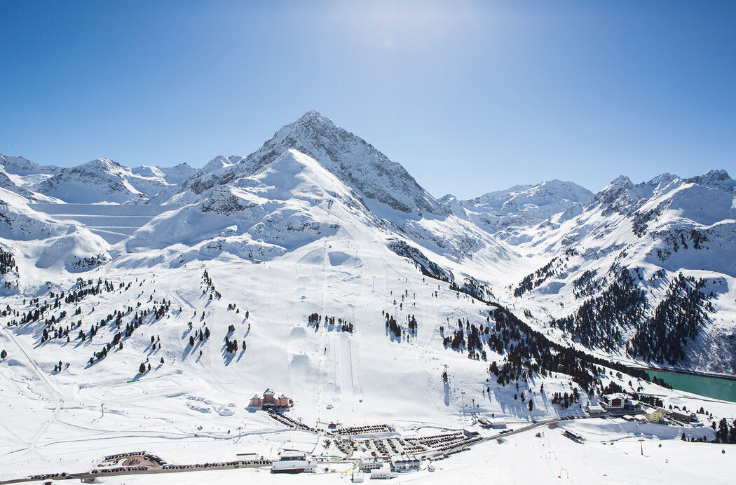 Blick ins Skigebiet Kühtai