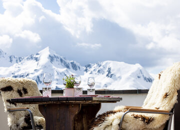 Sonnenterrasse mit Bergblick im Kühtai