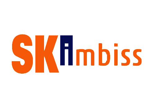 SKImbiss Logo in den Farben Orange und Blau
