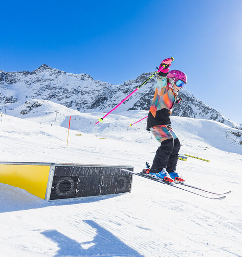 Skifahrer im KPark in Kühtai