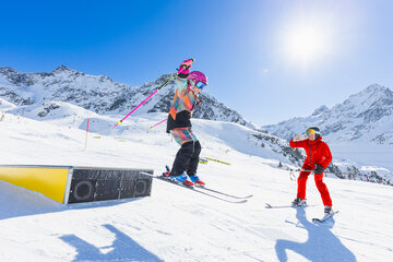 Skifahrer im KPark in Kühtai