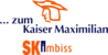 Kauser Maximilian SKImbiss Logo in den Farben Orange und Blau
